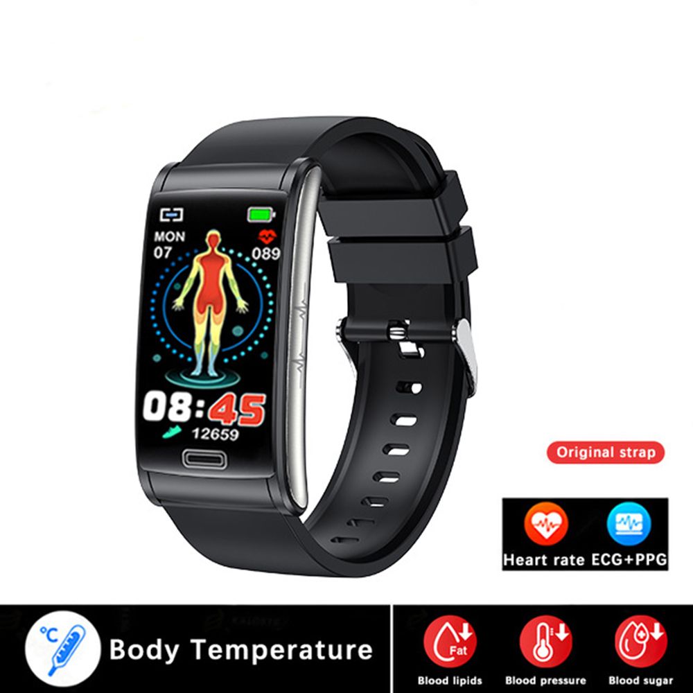 Blood Glucose Monitor Health Smart Watch Men Ecg+Ppg Blood Pressure Measurement Ip68 Waterproof Sport Ladies Smartwatch