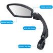 Handlebar Bike Mirror, HD Blast-Resistant, Safe Crystal Clear Glass Mirror, Bicycle Mirror (2pcs, Right + Left)