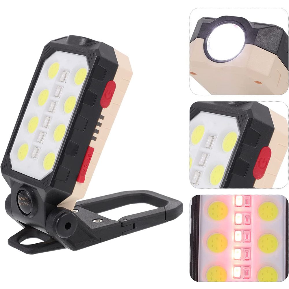 Emergency Flashlight LED Work Light USB Charged COB Inspection Lamp Foldable Emergency Light