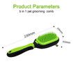 5 in 1 Pet Grooming Comb for Dogs & Cats, Includes Massage Brush, Pin Brush, Bristle Brush, Hair Removal Comb & Open Knot Comb - Green