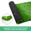 2x5M Artificial Grass Roll  Fireproof Fake Synthetic Turf Faux Lawn 10SQM Plastic Plant Mat Flooring Yarn Decor Olive 15mm 10 Pins