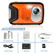 16FT Underwater Camera 30MP Waterproof Digital Camera with 32G Card and Rechargeable Battery,18X Point and Shoot Camera for Boys Girls Children Teens Snorkeling Swimming Vacation (Orange)