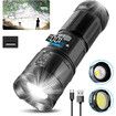 Super Bright Led Tactical Flashlights with COB Work Light, High Powered Flashlight, Powerful Handheld Flashlights for Emergencies Camping Hiking