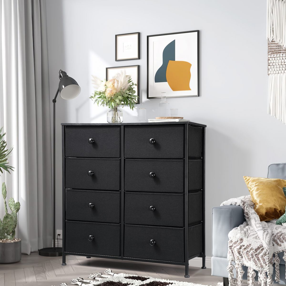 Chest of 8 Drawers Dresser Storage Table Unit Bedroom Living Room Furniture Cabinet Organizer Hallway Clothes Organiser