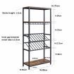 IHOMDEC 5-Tier Open Metal & Faux Antique 16 Bottles 24 Glasses Wood Wine Rack