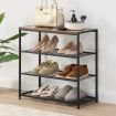 IHOMDEC 4-Tier Tower  Metal & Faux Antique Wood Shoe Rack