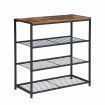 IHOMDEC 4-Tier Tower  Metal & Faux Antique Wood Shoe Rack