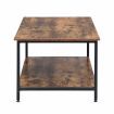 IHOMDEC 2-Tier Square Metal & Faux Antique Wood Coffee Table