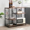 IHOMDEC 4-Tier Square Metal & Faux Antique Wood Kitchen Rack