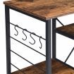 IHOMDEC 4-Tier Square Metal & Faux Antique Wood Kitchen Rack