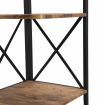 IHOMDEC Industrial 6-Tier Square Corner Bookshelf, 186.5cmH Rustic Dark Brown