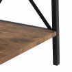 IHOMDEC Industrial 6-Tier Square Corner Bookshelf, 186.5cmH Rustic Dark Brown