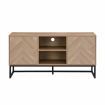 IHOMDEC Industrial Entertainment Unit TV Cabinet TV Stand 155cmW Dark Oak