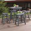 EHOMMATE HDPE Rectangle Top Outdoor Chair Grey 2pcs/Set