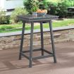 EHOMMATE HDPE Square Top Outdoor Bar Table Grey