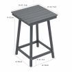 EHOMMATE HDPE Square Top Outdoor Bar Table Grey