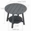 EHOMMATE HDPE Round Top Double Layers Outdoor Coffee Table Grey