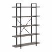 IHOMDEC 5-Tier Industrial Style Bookshelf Grey