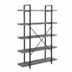 IHOMDEC 5-Tier Industrial Style Bookshelf Grey