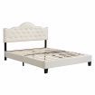 IHOMDEC Upholstered Button Tufted Queen Bed Frame BEF05 Beige