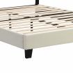 IHOMDEC Upholstered Linen Look Double Bed Frame BEF06 Beige