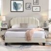 IHOMDEC Upholstered Linen Look Queen Bed Frame BEF07 Beige