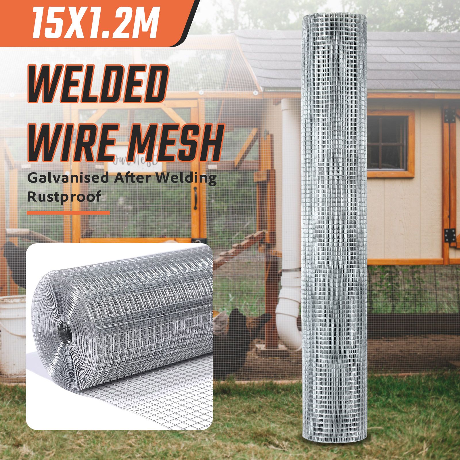 Hardware Cloth Galvanised Welded Wire Mesh Fence Roll Chicken Coop