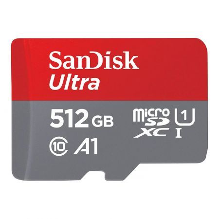 SanDisk 512GB Ultra microSDXC UHS-I Memory Card with Adapter - 120MB/s, C10, U1, Full HD, A1, Micro SD Card (1 Pack)