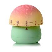 Mechanical Cute Mushroom Kitchen Timer Wind Up 60 Minutes Manual Countdown Timer for Classroom Home Study Cooking-Green