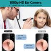 Smart WiFi Visual Ear Endoscope Camera with 3.5 mm Lens 1080P FHD Camera 6 LED Lights Waterproof Lens for IOS Android-Black