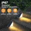 LED Solar Step Lights Waterproof Outdoor Stair Lights,Warm White Solar Deck Lights IP67 Solar Decoration Lights for Yard,Patio,Garden,Walkways,Front Door,Pathway,Driveway,Porch (6Pack)