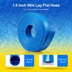 1.5inch Lay Flat Hose PVC Water Discharge Drain Transfer Backwash Pipe Irrigation Pump Outlet Weatherproof Burstproof 50m Blue