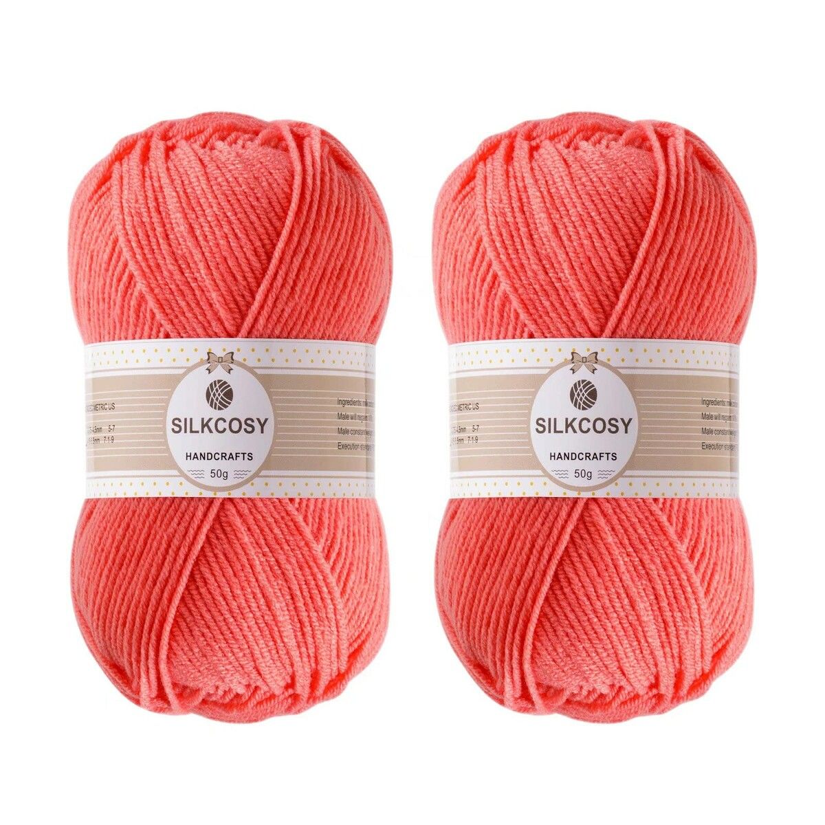 Crochet Yarn,Feels Soft 560 Yards Assorted Colors 4ply Acrylic Yarn,Yarn for Crochet & Hand Knitting (4 Pcs,200g,Watermelon Red)