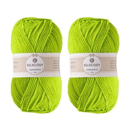 Crochet Yarn,Feels Soft 560 Yards Assorted Colors 4ply Acrylic Yarn,Yarn for Crochet & Hand Knitting (4 Pcs,200g,Bud Green)