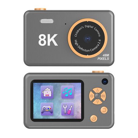 Digital 4800W HD Dual-Camera 2.4' IPS Screen 2.5K UHD Resolution with Puzzle Game Mini Kids Camera for Teens Students-Black