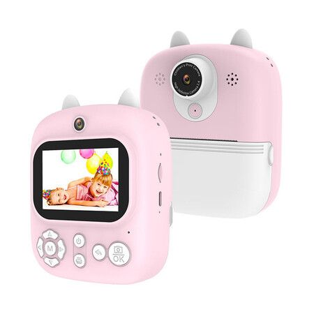 Kids Mini Instant Print Digital Camera, 1080P HD, Built-in 800mAh Battery, Video Recording,With 32G TF Card