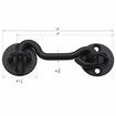 4" Privacy Hook and Eye Latch Easy Lock for Barn Door (4inch,5pack,Black)