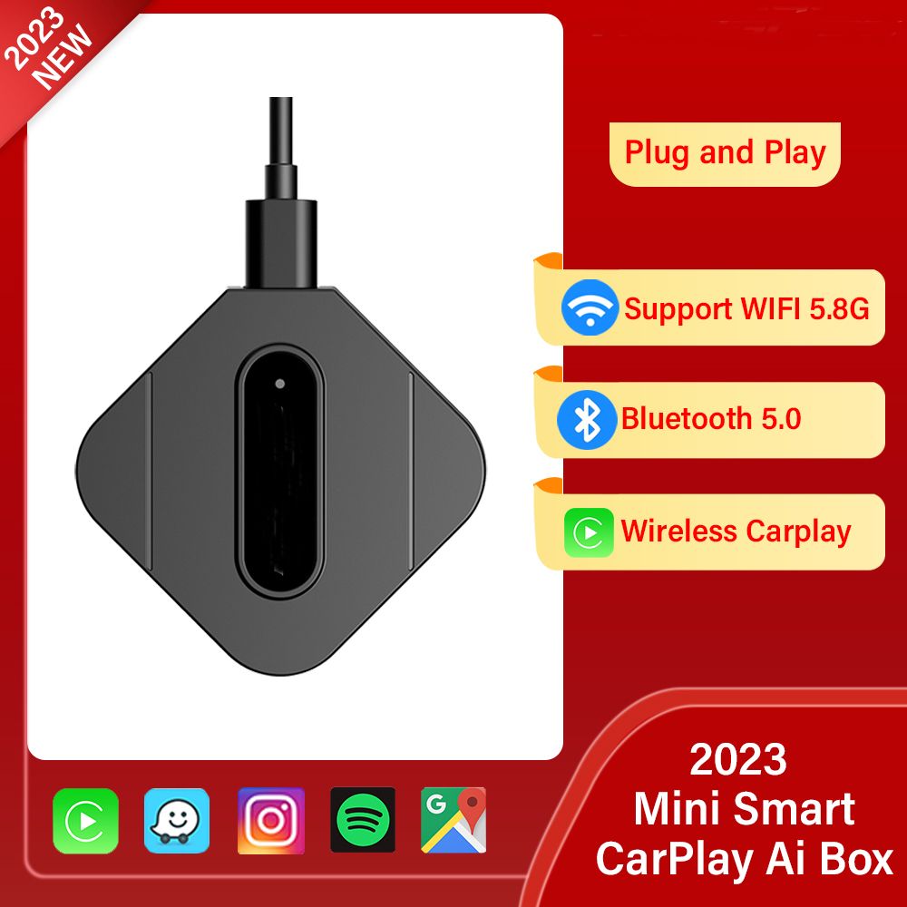 For Apple Carplay AI Box Car Wired CarPlay to Wireless CarPlay Android Auto Fast Connect Smart Mini AI Box USB Plug and Play