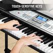 61 Key Electronic Keyboard Electric Piano with 24 Demo Songs LED Screen Music Stand Melodic