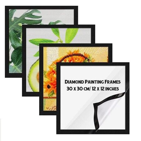 25*25 Magnetic Art Frames Diamonds Art Painting Frames Display Painting Frames or Photos Solid Frame for Wall (4 Pack)