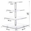 4 Tier Cupcake Stand Acrylic Tower Display with LED Light Premium Holder Dessert Tree Tower for Birthday Cady Bar Décor Weddings,Parties Events (Blue Light)