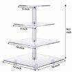 4 Tier Cupcake Stand Acrylic Tower Display with LED Light Premium Holder Dessert Tree Tower for Birthday Cady Bar Décor Weddings,Parties Events (Yellow Light)