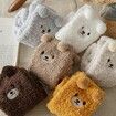 Women Winter Warm Fluffy Socks Home Floor Sleep Kawaii 3D Cute Animal Thick Fleece Fuzzy Sock Fashion Style Color White