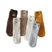 Women Winter Warm Fluffy Socks Home Floor Sleep Kawaii 3D Cute Animal Thick Fleece Fuzzy Sock Fashion Style Color Orange