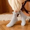 Women Winter Warm Fluffy Socks Home Floor Sleep Kawaii 3D Cute Animal Thick Fleece Fuzzy Sock Fashion Style Color Grey