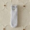 Women Winter Warm Fluffy Socks Home Floor Sleep Kawaii 3D Cute Animal Thick Fleece Fuzzy Sock Fashion Style Color Grey