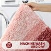 Bath Mats Rug Non-Slip Plush Shaggy Bath Carpet Machine Wash Dry for Bathroom Floor-48*78cm Red