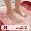 Bath Mats Rug Non-Slip Plush Shaggy Bath Carpet Machine Wash Dry for Bathroom Floor-40*60cm Red