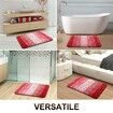 Bath Mats Rug Non-Slip Plush Shaggy Bath Carpet Machine Wash Dry for Bathroom Floor-40*60cm Red