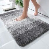 Bath Mats Rug Non-Slip Plush Shaggy Bath Carpet Machine Wash Dry for Bathroom Floor-40*60cm Grey